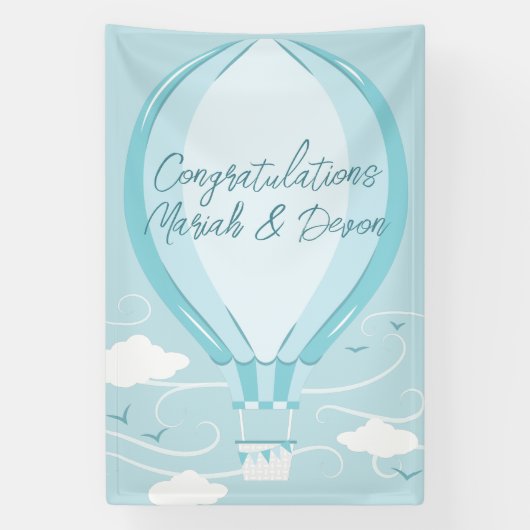 Baby shower voor luchtballonblauw spandoek (Verticaal)