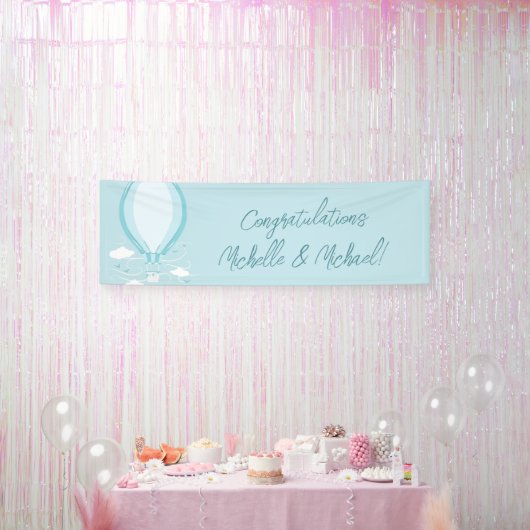 Baby shower voor luchtballonblauw spandoek (Feest)