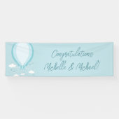 Baby shower voor luchtballonblauw spandoek (Horizontaal)