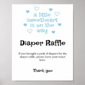 Baby shower voor luidere Raffle Blue-jongen Poster (Voorkant)