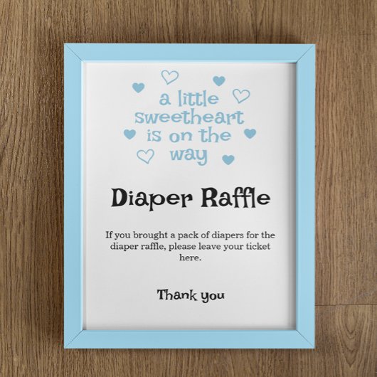 Baby shower voor luidere Raffle Blue-jongen Poster
