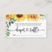 Baby shower voor luier Raffle Sunflower Informatiekaartje (Voorkant)