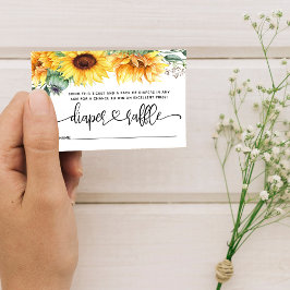 Baby shower voor luier Raffle Sunflower Informatiekaartje