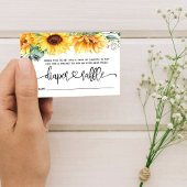 Baby shower voor luier Raffle Sunflower Informatiekaartje