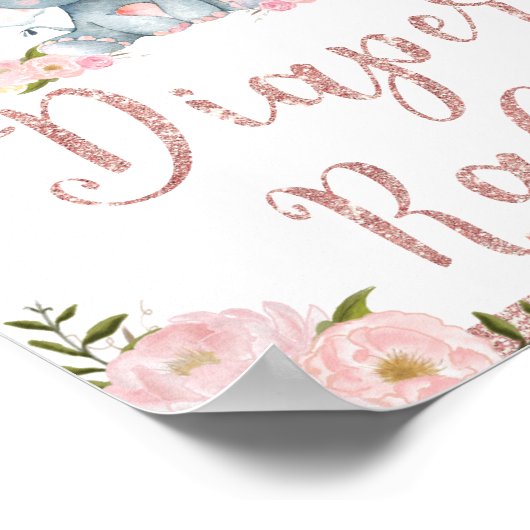 Baby shower voor luiftige flessen poster (Hoek)