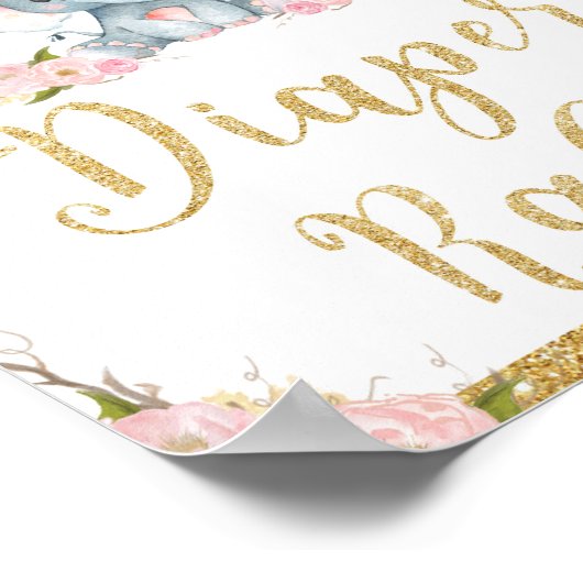 Baby shower voor luiftige flessen poster (Hoek)