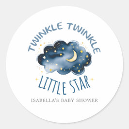 Baby shower voor maan en sterren ronde sticker