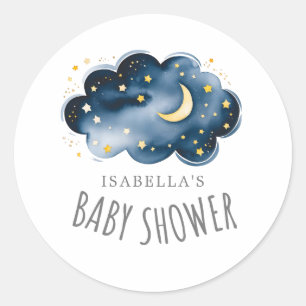 Baby shower voor maan en sterren ronde sticker