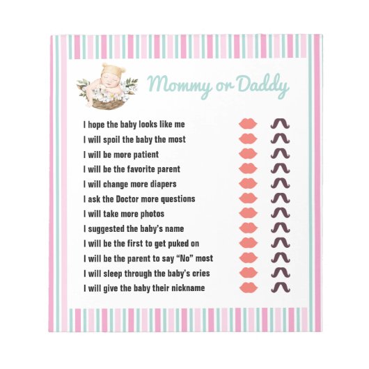  Baby shower voor mama of papa Notitieblok (Voorkant)