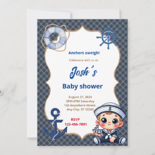 Baby shower voor matrozen kaart
