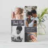 Baby shower voor meerdere geboortecollage bedankt kaart (Staand voorkant)