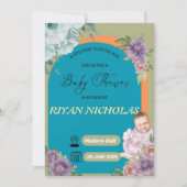 Baby shower voor meisje of jongen save the date (Voorkant)