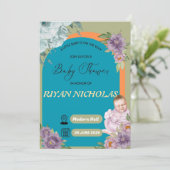 Baby shower voor meisje of jongen save the date (Staand voorkant)