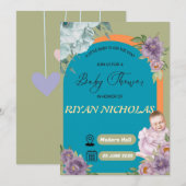 Baby shower voor meisje of jongen save the date (Voorkant / Achterkant)