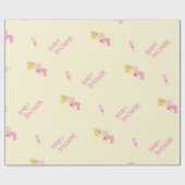 Baby shower voor Meisje Roze Rammelaar Ballonnen Cadeaupapier (Vlak)