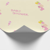 Baby shower voor Meisje Roze Rammelaar Ballonnen Cadeaupapier (Hoek)