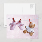 Baby shower voor meisje uitnodiging briefkaart (Voorkant / Achterkant)