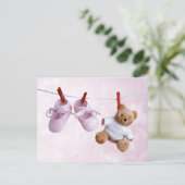 Baby shower voor meisje uitnodiging briefkaart (Staand voorkant)