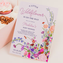 Baby shower voor modern draaiend bloemscript