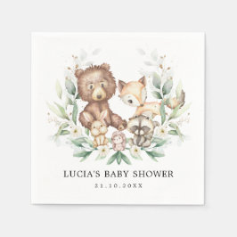 Baby shower voor moderne bosdieren servet