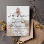 baby shower voor moderne handschriftenfoto   uitnodiging briefkaart