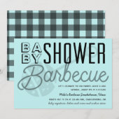 Baby shower voor moderne paren Barbecue Light Blue Kaart (Voorkant / Achterkant)