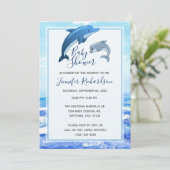 Baby shower voor moeder en Baby Dolphin Ocean Kaart (Staand voorkant)