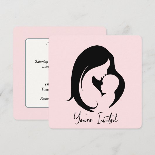 Baby shower voor moeder en kind kaart (Voorkant / Achterkant)