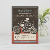 Baby shower voor motorrijders kaart (Staand voorkant)