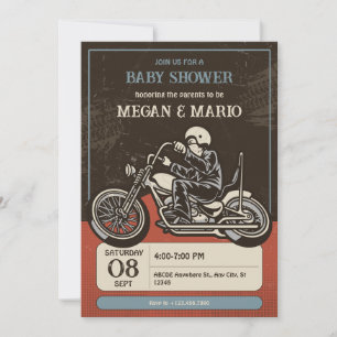 Baby shower voor motorrijders kaart