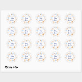 baby shower voor nautische strandillustraties ronde sticker (Vel)
