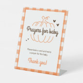 Baby shower voor neutraal zoet pompoen voor Baby Reclamebord Met Voetstuk (Voorkant)