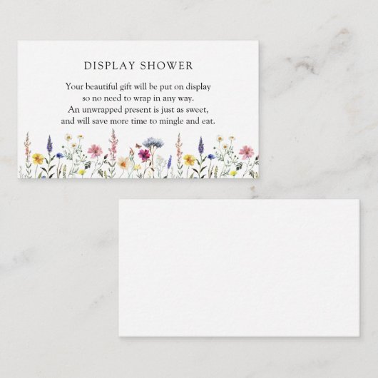 Baby shower voor onbewerkte bloem informatiekaartje (Voorkant / Achterkant)