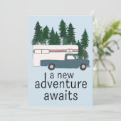 Baby Shower voor Ouderwetse Truck Camper RV Motorh Kaart (Staand voorkant)