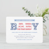 Baby shower voor paren en strips kaart (Staand voorkant)