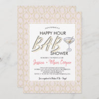 Baby shower voor paren | Happy Hour-kaart