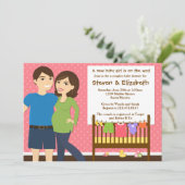 Baby shower voor paren kaart (Staand voorkant)