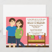 Baby shower voor paren kaart (Voorkant / Achterkant)