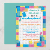 Baby shower voor pasteelbouwblokken kaart (Voorkant / Achterkant)