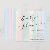 Baby shower voor pasteelregenboogstrepen kaart (Voorkant / Achterkant)