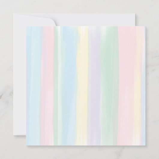 Baby shower voor pasteelregenboogstrepen kaart (Achterkant)