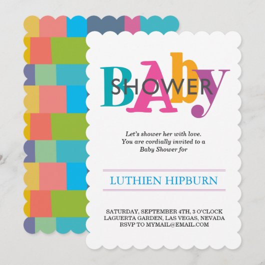 baby shower voor patches en kleuren kaart (Voorkant / Achterkant)