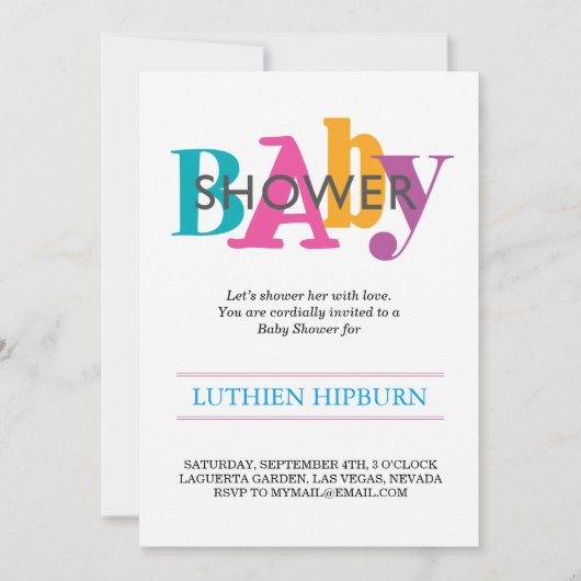baby shower voor patches en kleuren kaart (Voorkant)