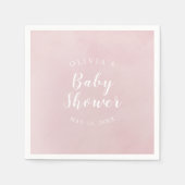 Baby shower voor persoonlijke Blush-Waterverf Servet (Voorkant)