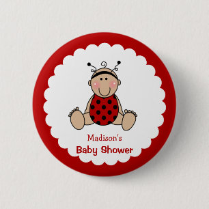 Baby shower voor persoonlijke Lady Bug Ronde Button 5,7 Cm