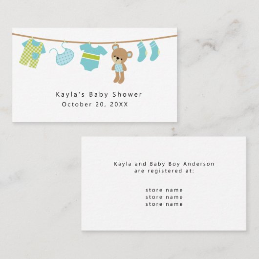 Baby shower voor peuters visitekaartje (Voorkant / Achterkant)