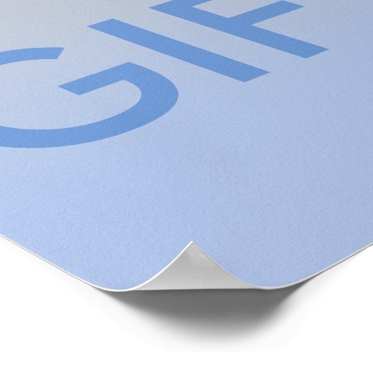 Baby shower voor Poster Ombre Blue Silver (Hoek)