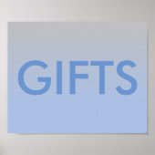 Baby shower voor Poster Ombre Blue Silver (Voorkant)