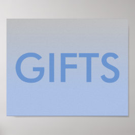 Baby shower voor Poster Ombre Blue Silver