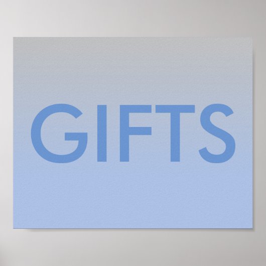 Baby shower voor Poster Ombre Blue Silver (Voorkant)